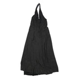 VICKY VALERE Womens Black Sparkle Halter Midi Dress Polyester Blend XS Elegant