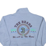 Mens Blue Cotton Blend Sweatshirt M The Bears Baseball Graphic 1/4 Zip Pullover