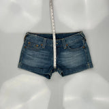 True Religion Denim Shorts - 34W US 8 Blue Cotton