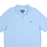 CHAPS Mens Blue Polo Shirt M Cotton Blend Short Sleeve Plain Classic Comfort