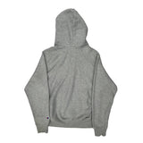 Vintage Reverse Weave Champion Hoodie - Small Grey Cotton Blend