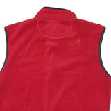 CHAMPION Mens Red Fleece Vest L Polyester Blend Zip Plain Warm Casual