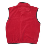 CHAMPION Mens Red Fleece Vest L Polyester Blend Zip Plain Warm Casual