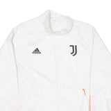ADIDAS Mens White & Orange Juventus Football Track Jacket XL Polyester Blend Zip