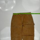 Made In USA Carhartt Double Knee Carpenter Pants - 31W 29L Brown Cotton