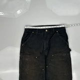 Carhartt Double Knee Carpenter Pants - 30W 34L Black Cotton