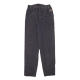 BULL DOZEN Womens Jeans Black Relaxed Straight Denim W24 L29 Elastic Waistband