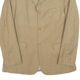 YVES SAINT LAURENT Mens Beige Wool Blazer Tailored L Button Plain Jacket Elegant