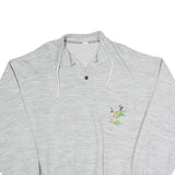 Mens Grey Cotton Blend Sweatshirt XL Embroidered Golf Motif Pullover Casual