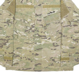 Mens Beige & Green Camouflage Military Style Button Jacket M Cotton Blend