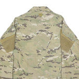 Mens Beige & Green Camouflage Military Style Button Jacket M Cotton Blend