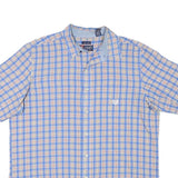 CHAPS Mens Blue & Beige Check Shirt XL Cotton Blend Classic Casual