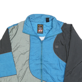 JCPENNEY Mens Blue & Grey Colourblock Zip Jacket L Polyester Windbreaker