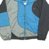 JCPENNEY Mens Blue & Grey Colourblock Zip Jacket L Polyester Windbreaker