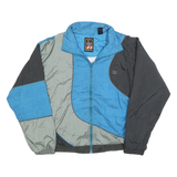 JCPENNEY Mens Blue & Grey Colourblock Zip Jacket L Polyester Windbreaker