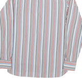TOMMY HILFIGER Mens Blue & Red & White Striped Shirt S Cotton Blend Classic Fit