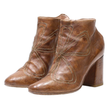 DUCANLRO Ankle Boots Brown Leather Womens UK 3