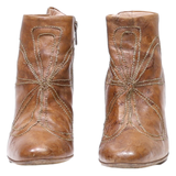 DUCANLRO Ankle Boots Brown Leather Womens UK 3