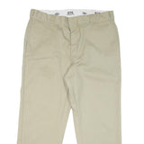 DICKIES Mens Cotton Blend Beige Classic Straight Trousers W40 L29 Workwear Zip