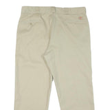 DICKIES Mens Cotton Blend Beige Classic Straight Trousers W40 L29 Workwear Zip