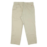 DICKIES Mens Cotton Blend Beige Classic Straight Trousers W40 L29 Workwear Zip
