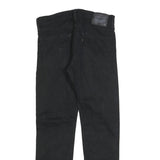 LEVI'S 513 Mens Black Regular Skinny Denim Raw W31 L27 Distressed Hem Jeans