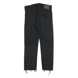 LEVI'S 513 Mens Black Regular Skinny Denim Raw W31 L27 Distressed Hem Jeans