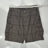 The North Face Checked Cargo Shorts - 34W 11L Grey Cotton