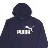 PUMA Mens Navy Blue Logo Print Pullover Hoodie M Casual Sportswear