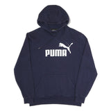 PUMA Mens Navy Blue Logo Print Pullover Hoodie M Casual Sportswear