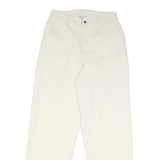 VILAGER Mens Cotton Blend White Regular Fit Straight Leg Trousers W30 L31