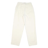 VILAGER Mens Cotton Blend White Regular Fit Straight Leg Trousers W30 L31