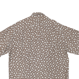 BERTONE Mens Beige & White Polka Dot Shirt XL Short Sleeve Button Polyester