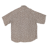 BERTONE Mens Beige & White Polka Dot Shirt XL Short Sleeve Button Polyester