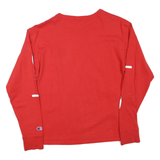 CHAMPION Mens Red Long Sleeve Crew Neck Graphic T-Shirt S Cotton Blend