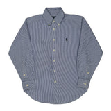 Age 8 Ralph Lauren Striped Shirt - Small Blue Cotton