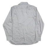 BEN SHERMAN Mens Grey Plain Shirt M Button Down Collar Long Sleeve Classic Fit
