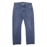 LEVI'S 501 Mens Jeans Blue Classic Straight Denim Medium W36 L32 Button Closure