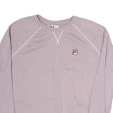 FILA Womens Pink XL Crew Neck Cotton Sweatshirt Logo Patch Casual Pullover
