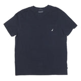 NAUTICA Mens Navy & White Pocket T-Shirt XL Short Sleeve Crew Neck Cotton Blend
