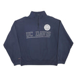 JANSPORT Mens Navy UC Davis Alumni Half Zip Sweatshirt L Cotton Blend Casual