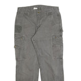 CARHARTT Mens Relaxed Grey Cargo Trousers W36 L32 Cotton Blend Zip Pockets