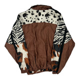 1980'S Evr Animal Print Shell Jacket - Medium Brown Polyester