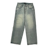 Unbranded Wide Leg Jeans - 32W 29L Acid Wash Denim