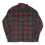 Mens Black & Red Check Cotton Shirt XL Long Sleeve Button Closure Casual