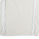 KAPPA Womens White & Cream Long Sleeve Crew Neck Logo T-Shirt L Casual Cotton