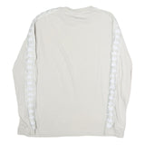 KAPPA Womens White & Cream Long Sleeve Crew Neck Logo T-Shirt L Casual Cotton