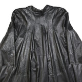 ERRETI Womens Black Leather Jacket L Button Closure Textured Pattern Stylish