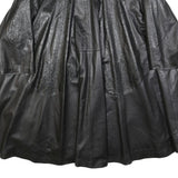 ERRETI Womens Black Leather Jacket L Button Closure Textured Pattern Stylish