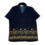 Unbranded Floral Short Sleeve Shirt - XL Gold Cotton